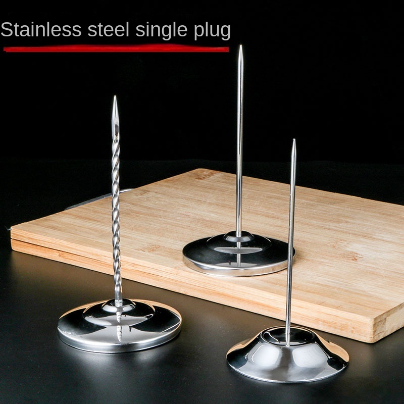 Stainless steel menu receipt card holder kitchen bill subpoena fork