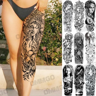 Temporary Tattoo Black Beautiful Lady Samurai Mask Girl Waterproof Fake  Sticker