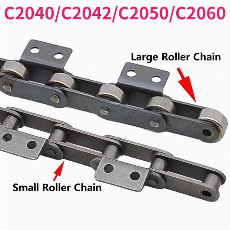 1.524 Meter Double Pitch Roller Chain Single Bend Double Hole Conveyor Chain Large Roller