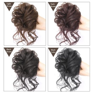 YOUJ Messy Curly Meatball Hair Bun Wig Elastic Band Scrunchies Ponytail ...