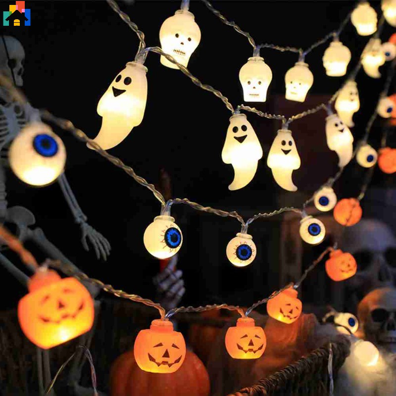 1.5M 10LED Halloween Lights String Horror Pumpkin Skull Ghost Eyeball ...