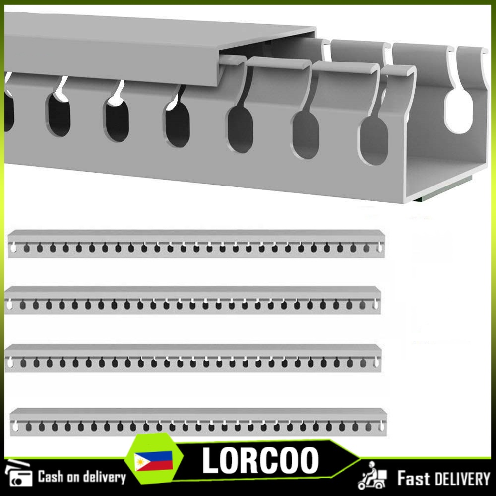 2M PVC Open Slot Wire Cable Raceway Duct with Cover Lid Cable Tray ...