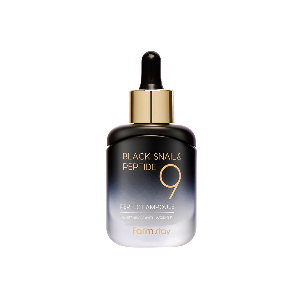FARMSTAY BLACK SNAIL & PEPTIDE9 PERFECT AMPOULE 35ml ★Korea cosmetics ...