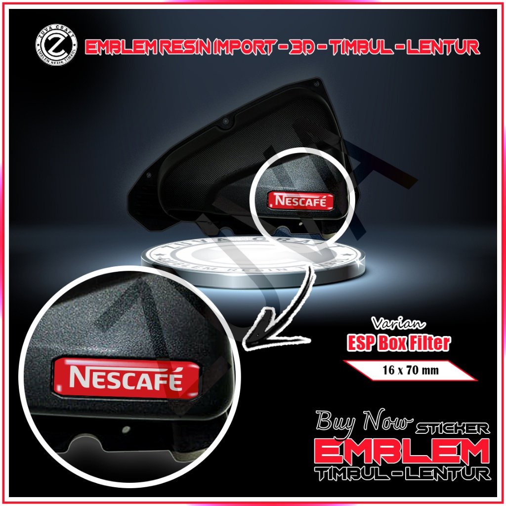 Honda MOTORCYCLE STICKER embossed EMBLEM ESP 3D LOGO Nescafe BOX FILTER ...