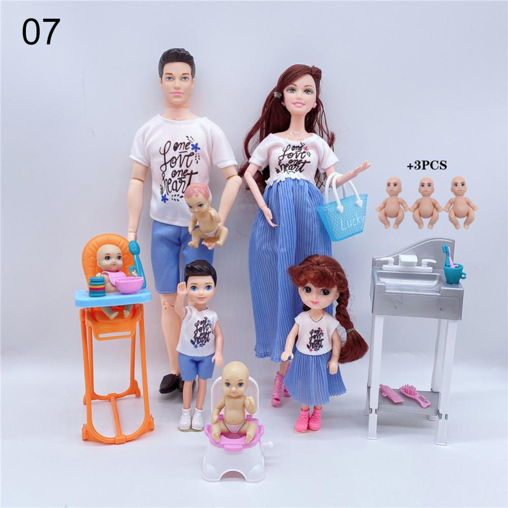 MOLANDOGO 5Pcs Family Couple Dolls Pregnant Mom Doll Stroller Bed Accessories Babyborn Ken Wife Child Toys Kids Pretend Play Toys For Girls C7O8 Shopee Philippines