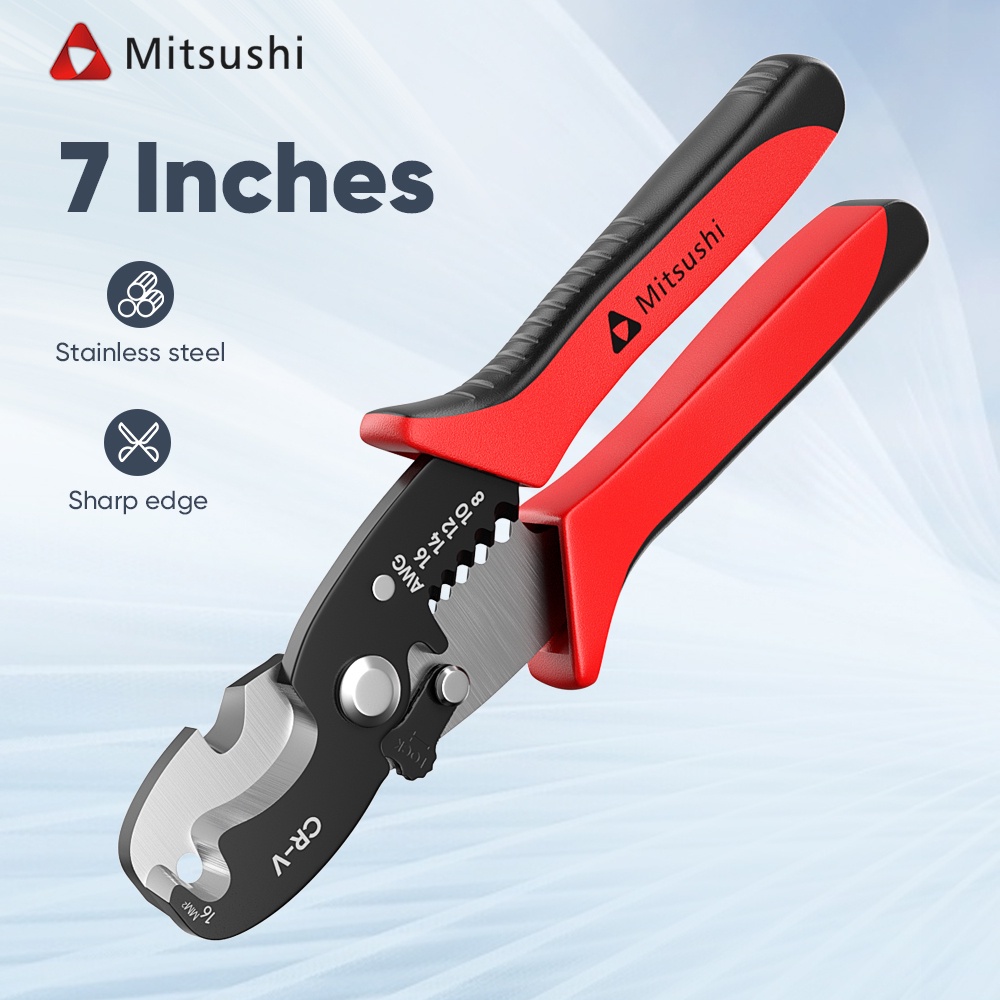 Mitsushi Wire Stripper Plier Vinyl Grip Heavy Duty Diagonal Cutting