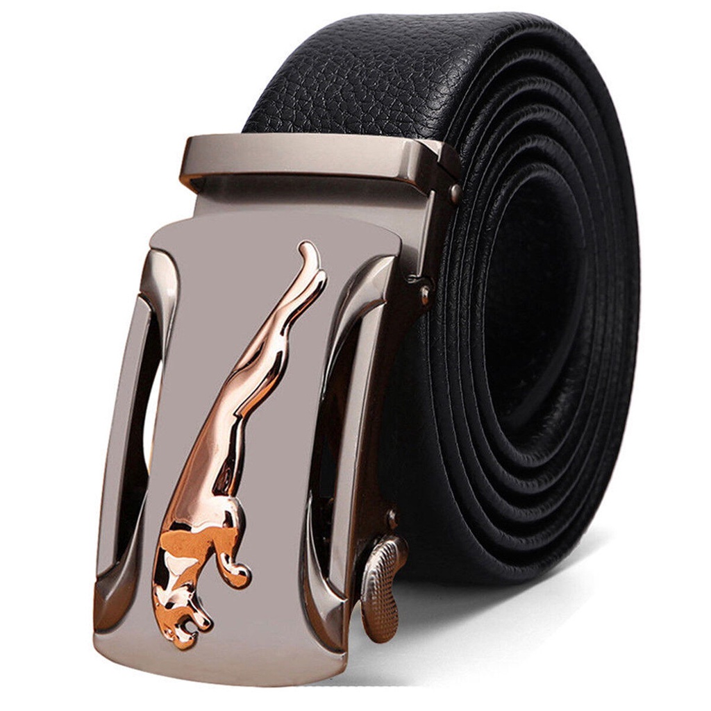 Men Belt Automatic Buckle Belt Genuine Cow Leather Business Casual 