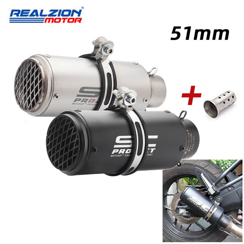 REALZION For Sc Project Click Aerox Nmax Sniper Mt03 R15 R3 Cbr Exhaust System Muffler Silencer