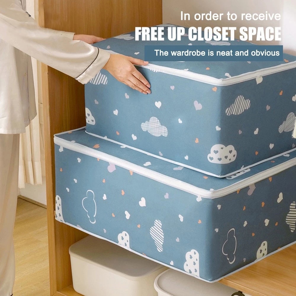 Collapsible Storage Boxes Linen Fabric Storage Baskets Washable for Home Bedroom Closet Office