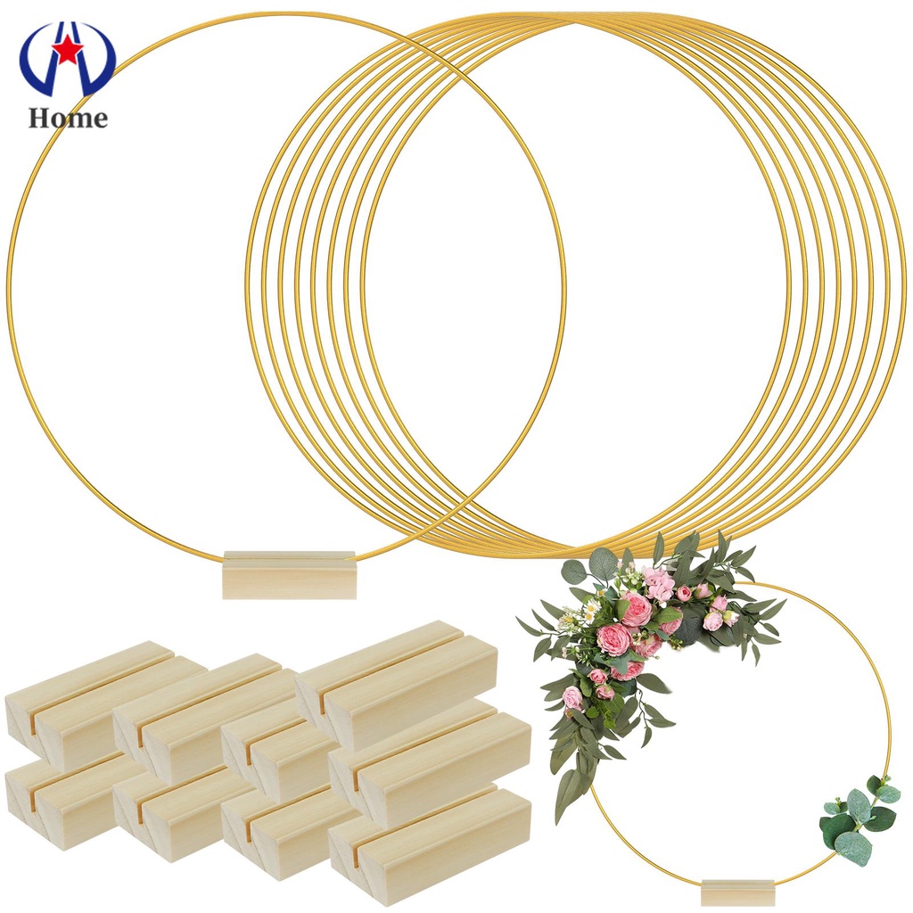 10Pcs Metal Floral Hoop Centerpiece 30cm/12inch Round Macrame Gold Hoop ...