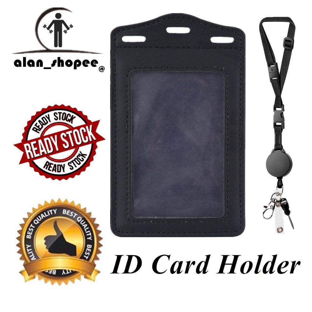 Badge Holder with Zipper, LifeMate PU Leather ID Badge Card Holder