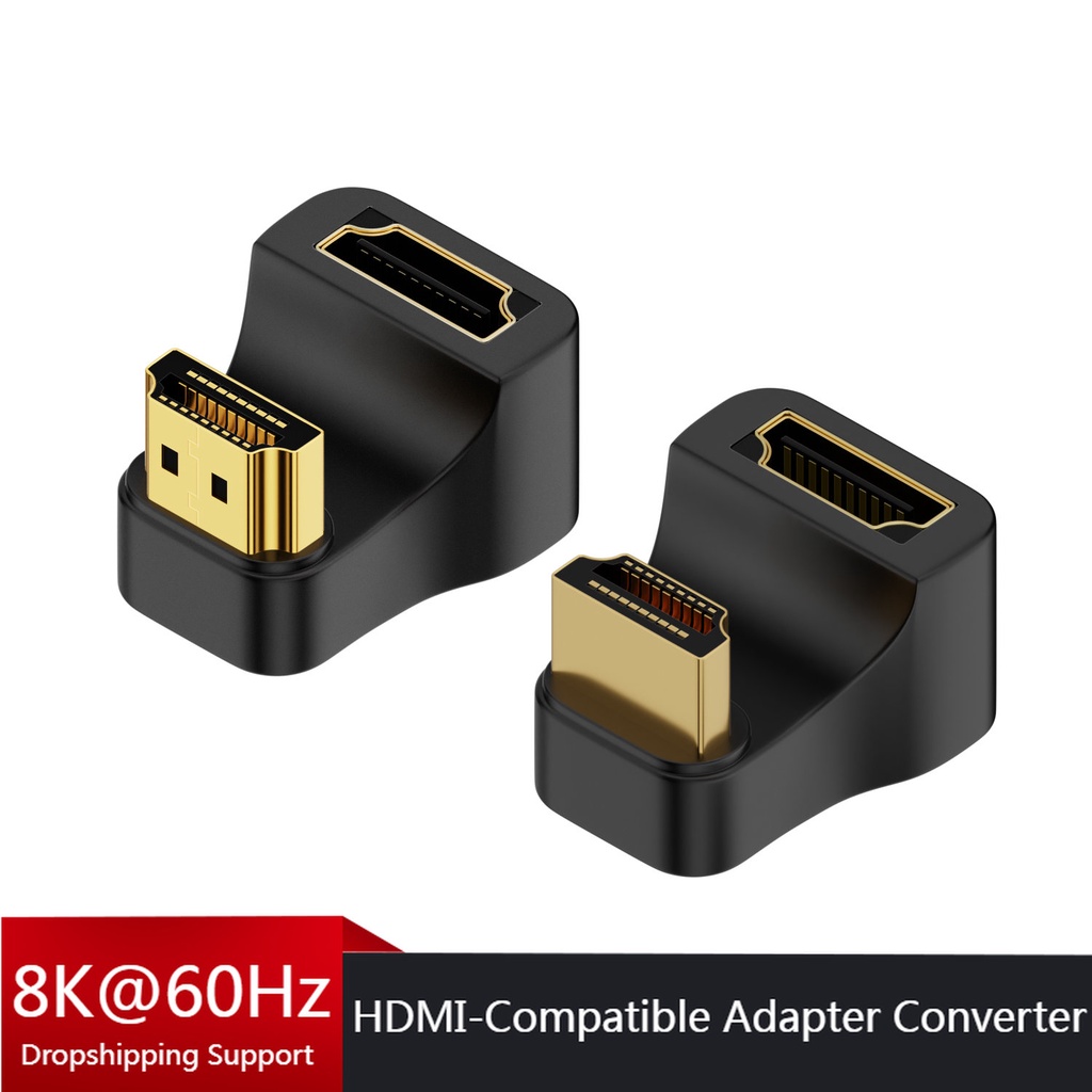 HDMI-Compatible Adapter Male to Female UHD Converter 360 Degree Angled ...
