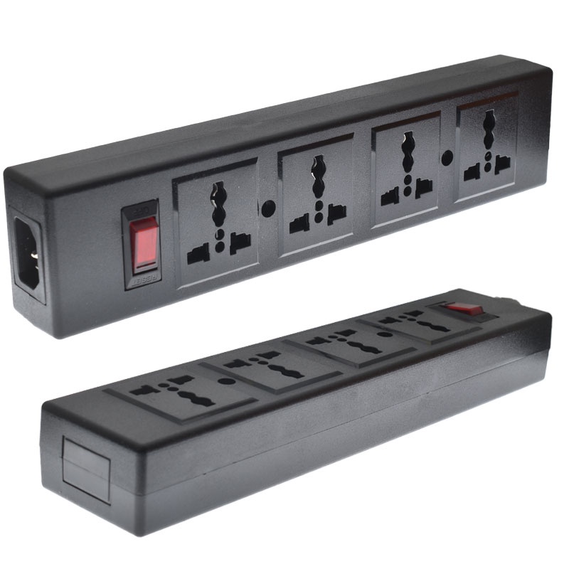 4 Ways PDU Power Strip Universal socket extension Strip with overload ...