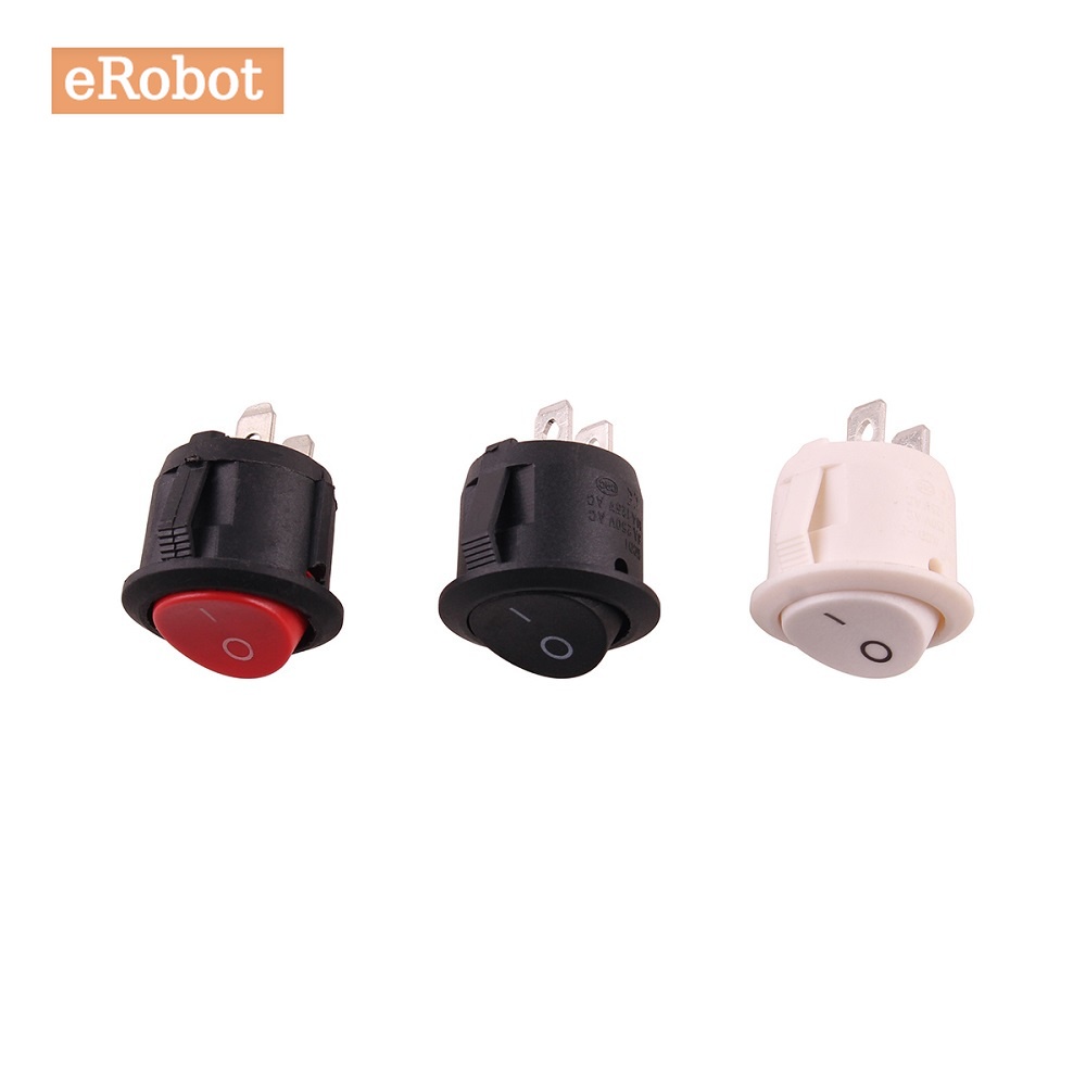 Red Black White 20mm Diameter ON/OFF Round Rocker Toggle Switch 6A ...