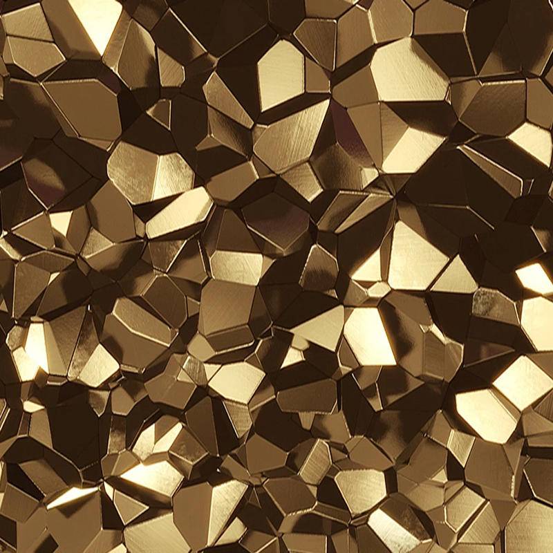 Custom Modern 3d Golden Polygon Geometric Wallpaper Living Room Tv ...