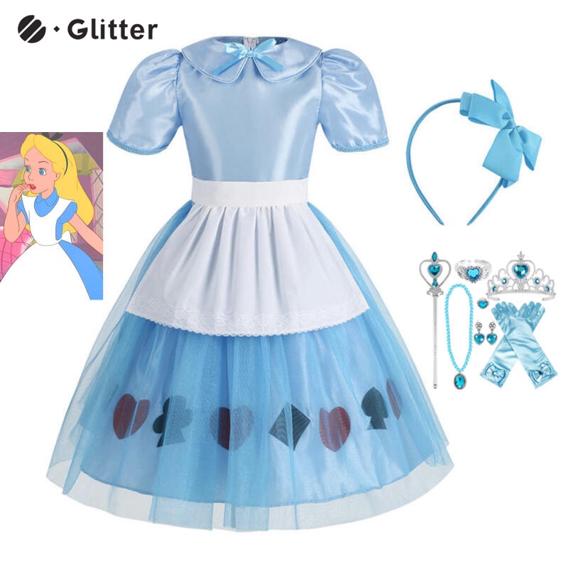 Alice in Wonderland Cosplay Costume TUTU Dress Kids Clothes Girls ...