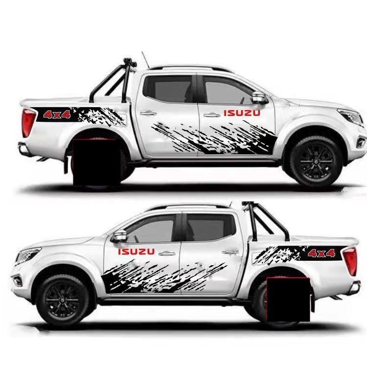 1 Pair Isuzu Dmax D-max Pickup Trucks Side Door Vinyl Decal Sticker 