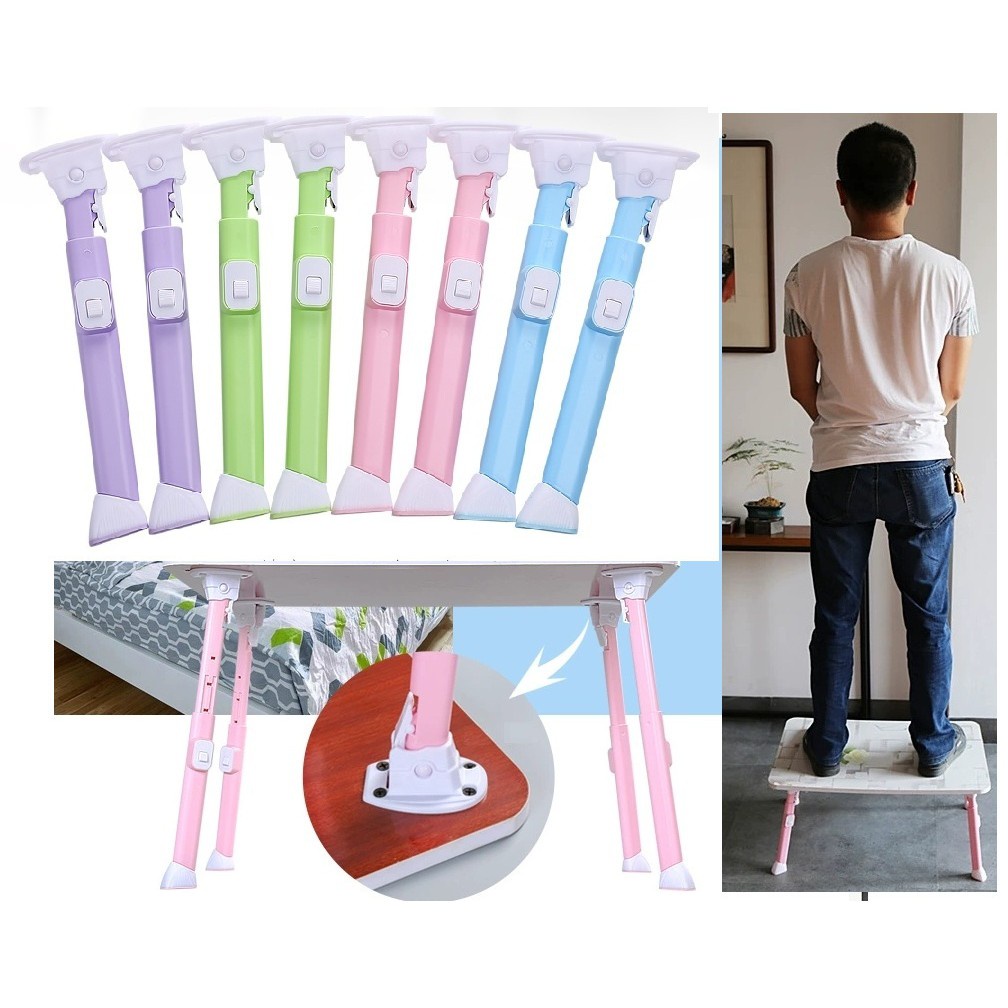 3-Step Adjustable 4 Piece Folding Table DIY Mini Table Leg Notebook ...