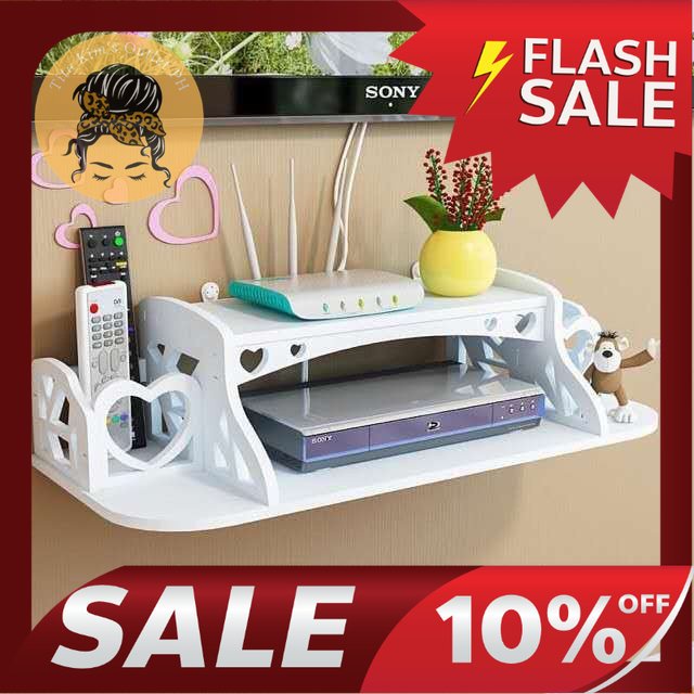 Tita Kim's Wooden DVD Player Rack TV Rack Wall Mount 2 Tier Shelf