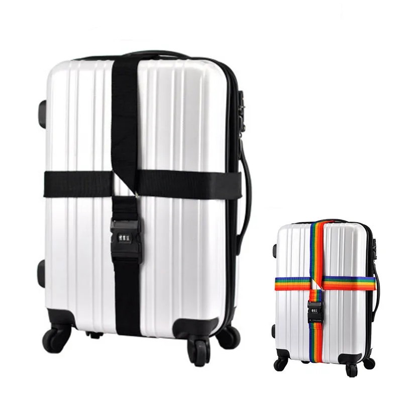 Luggage Strap W Password Lock Adjustable Cross Strap Lock Suitcase Strap Travel Bag Belt Shopee Philippines