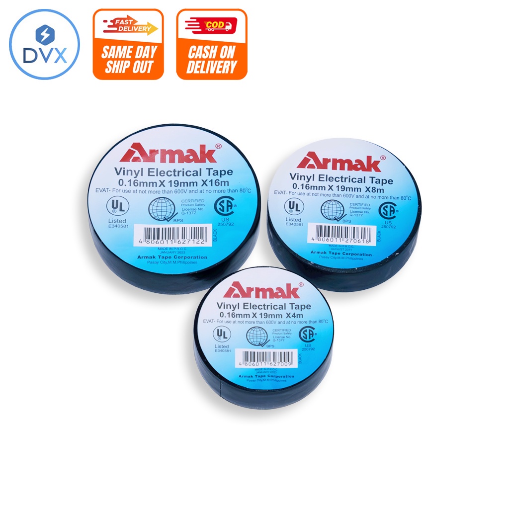 COD DVX Armak Electrical Tape Electric Tapes 4/8/16-Meter | Shopee ...