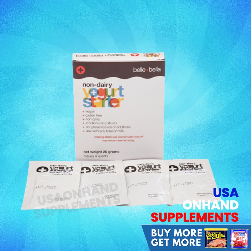 Usa onhand belle bella non dairy yogurt starter 4 packets 5 g