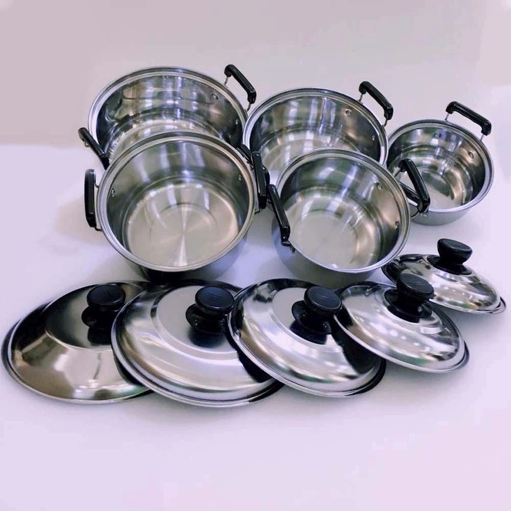 MS 5 Pieces Sets Houseware Collection Pot Stainless Steel Ware Set Cooking Ware Set Shopee