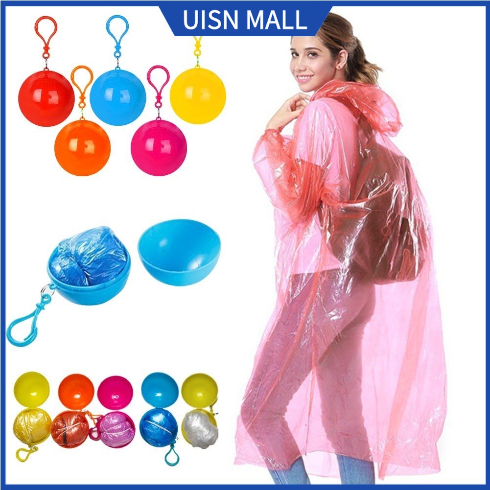 UISN Portable Raincoat Ball Raincoat Emergency Raincoat Keychain ...