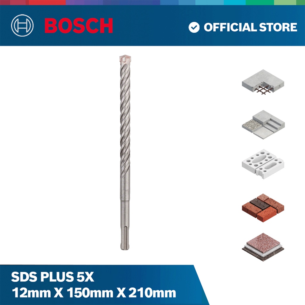 Foret Béton SDS Plus-5X Bosch Professional 11mm - Pour Béton Armé, Longue Durée De Vie - Accessoire Pour Marteau-perforateur SDS Plus