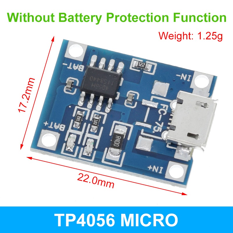 Type-c/Micro/Mini USB 5V 1A 18650 TP4056 Lithium Battery Charger Module ...
