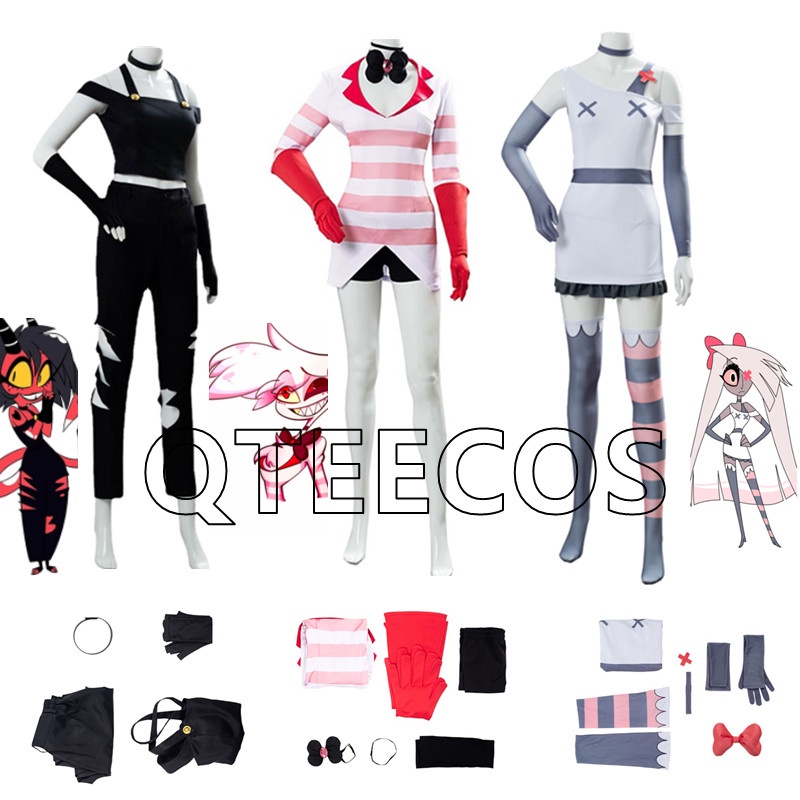 Hazbin Cosplay Hotel Dust Angel Halloween Costume Uniform Women Girls ...