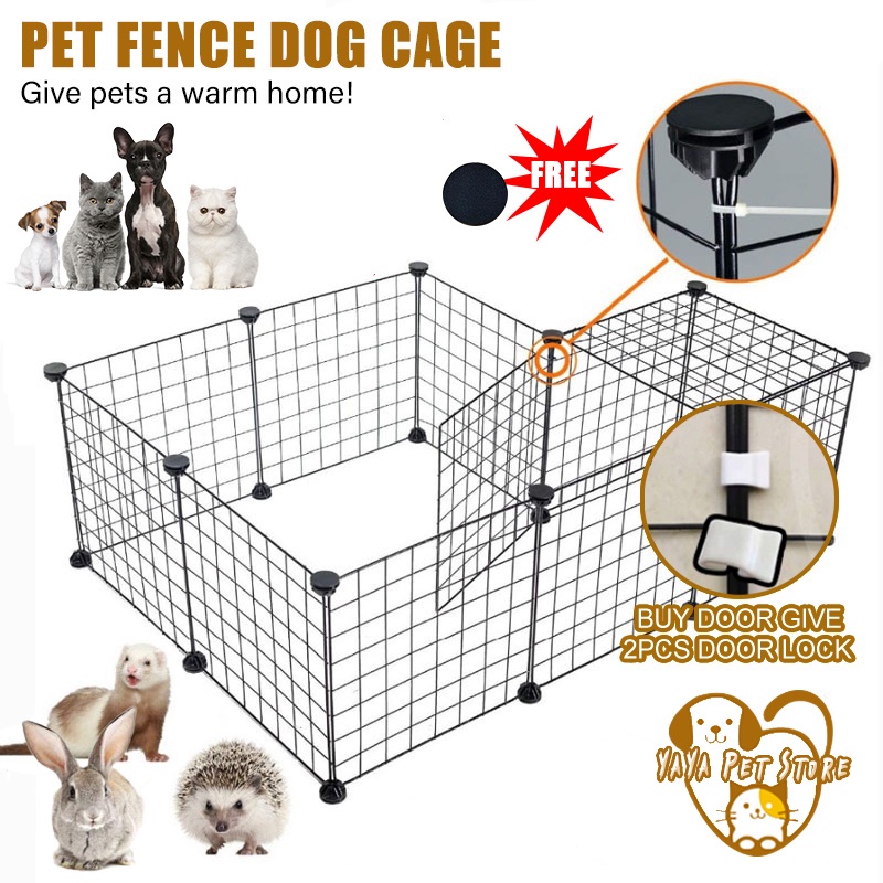 Dog Cage Stackable Pet Cat Rabbit Diy Metal Wire Kennel Extendable ...
