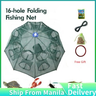 6 holes Portable Automatic Folding Umbrella Trap Type Fishing Net Crab  Shrimp Net Trap