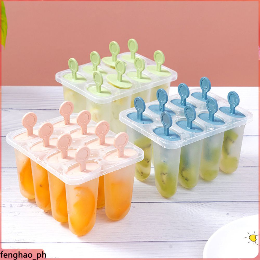 8 Cells Reusable Ice Cream Molder Mold Popsicle Maker Lolly Mold Frozen ...