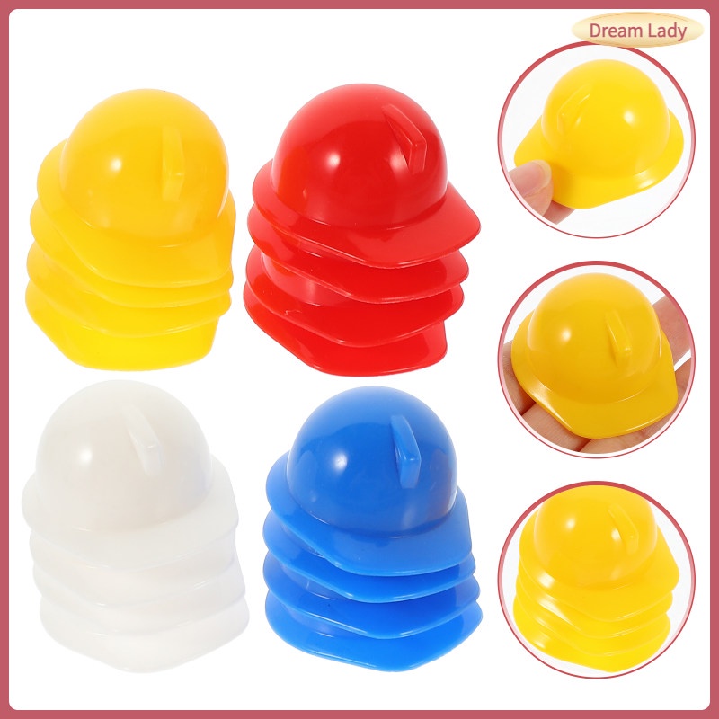 40 Pcs Kids Construction Hat Miniature Helmets Doll Wine Bottle