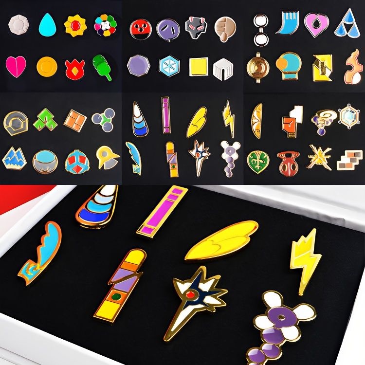 Pokemon Gym Badges Kanto Johto Hoenn Sinnoh Unova Kalos League Region