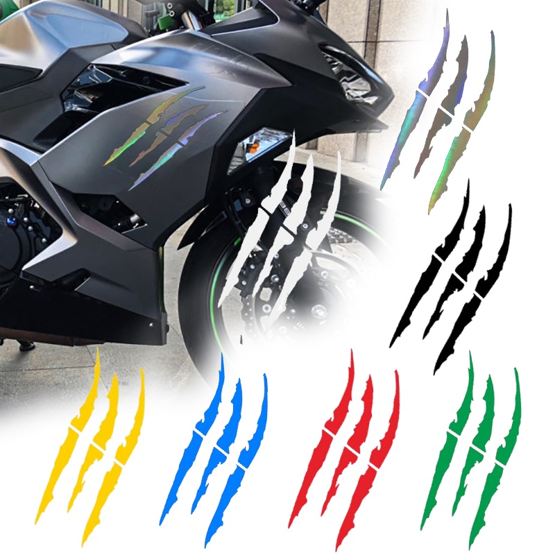 Motorcycle Car Sticker Universal Monster Claw Scratched Stripe Decal ...