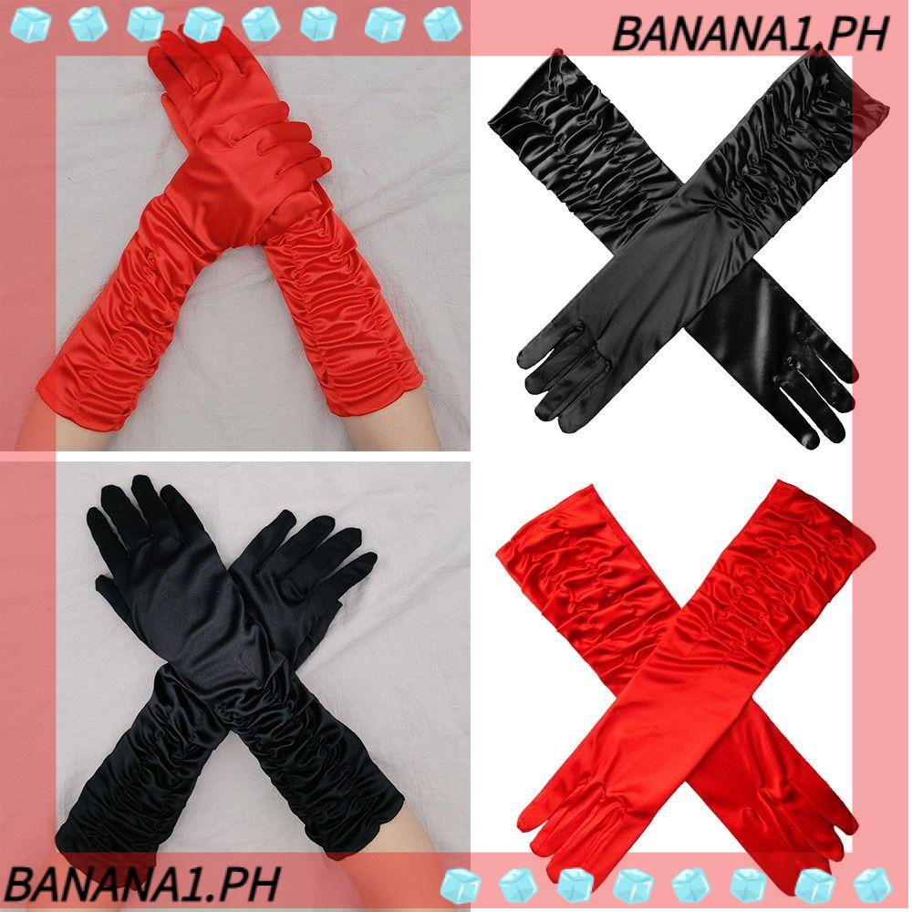 BANANA Evening Party Gloves Satin Dance Mittens Cosplay Party Clothing
