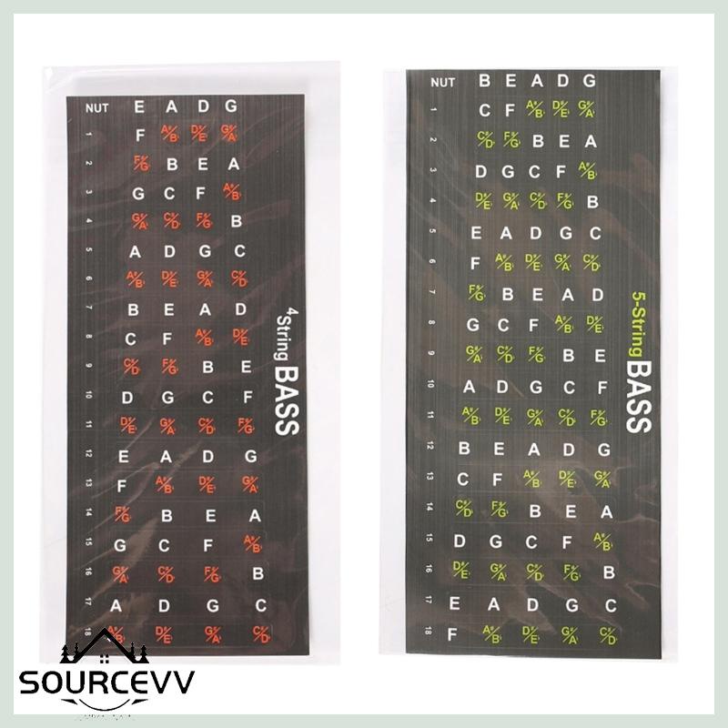 sour 1 Sheet Bass Scale Label Stickers Bass Fret Stickers Musical Note