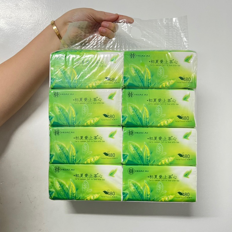 10pack GreenTea Tissue 0.85kg 4ply(480 sheets x 8 Packs) Organic green