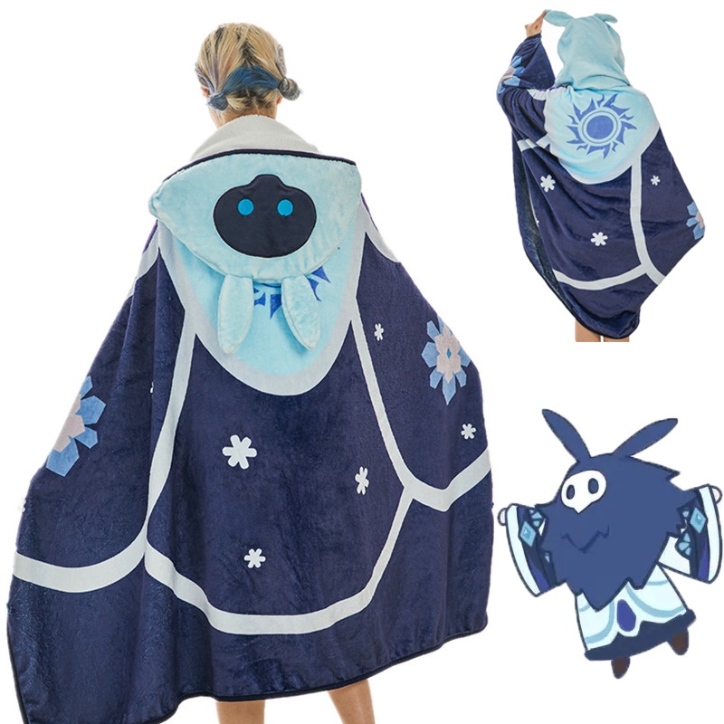 Genshin Impact Cryo Abyss Mage Cloak Cape Cosplay Flannel Costume