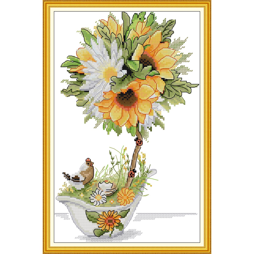 Joy Sunday Stamped Cross Stitch Ktis DMC Threads Chinese DIY Set Needlework Embroidery Kit