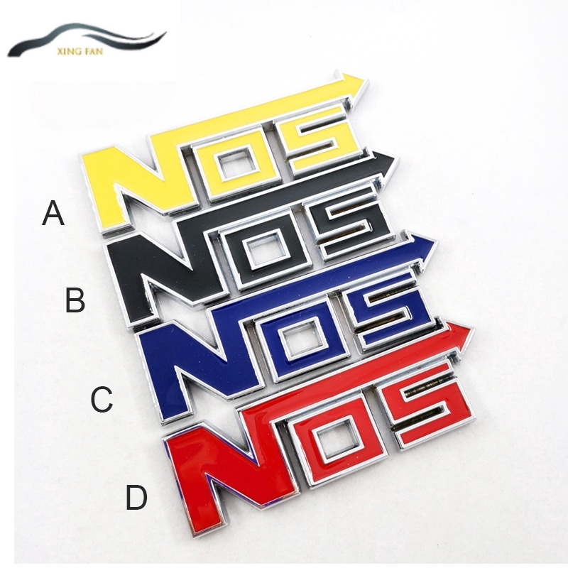 XINFAN 1 X Metal NOS Nitrous Oxide Systems Logo Car Auto Decorative