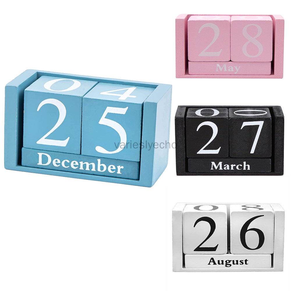 Wood Calendar, European Perpetual Calendar Block Desktop Block DIY