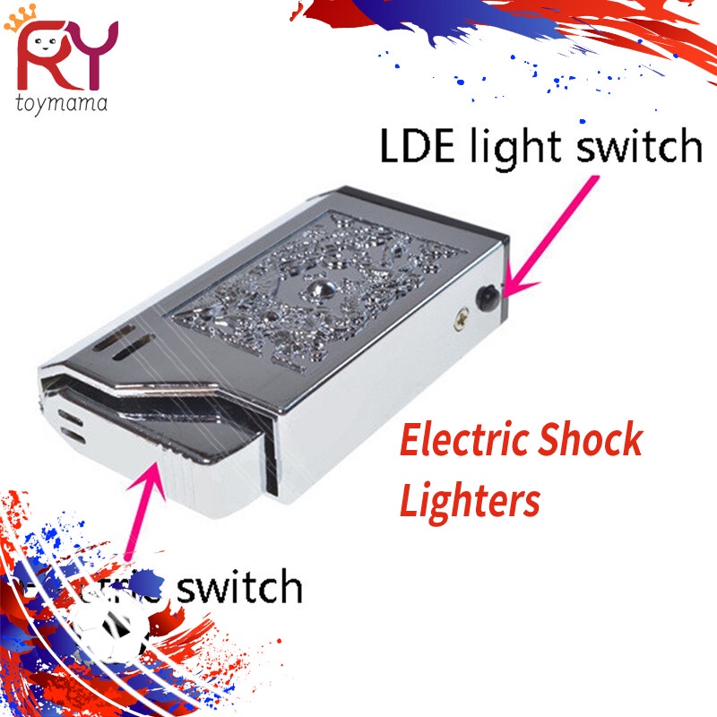 2023 New Practical Jokes Prank Teaser Electric Shock Lighters with Led
