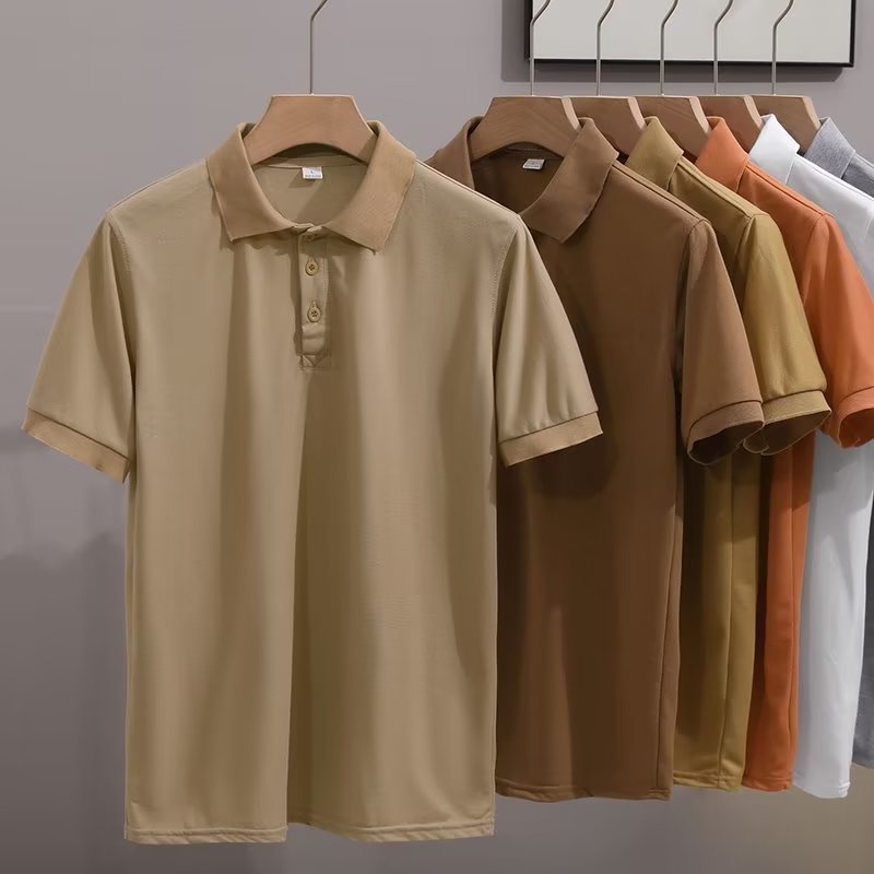 Plain Polo Shirt For Men Summer All-match Plus Size Casual Short Sleeve ...