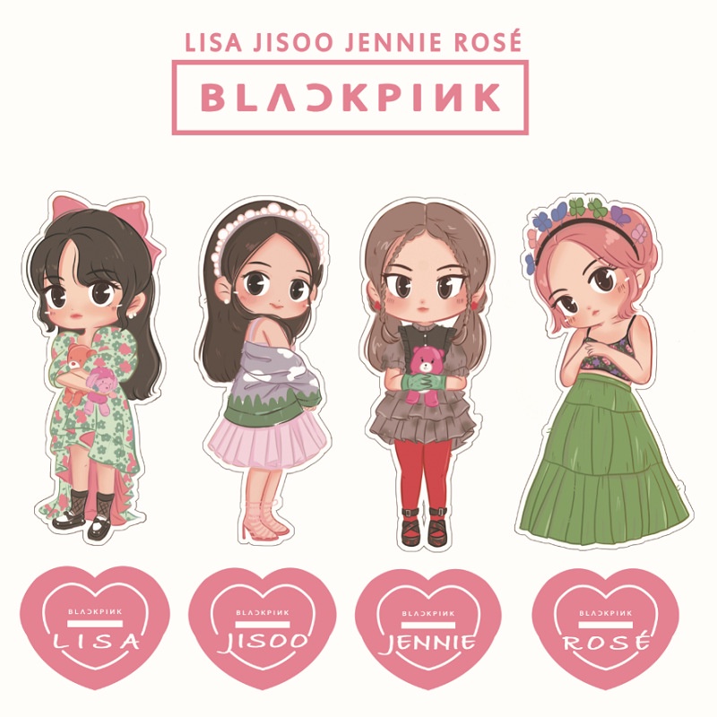 Blackpink Cute And Quirky Animated Stand-up Sign Lisa Jennie Rose Jisoo 