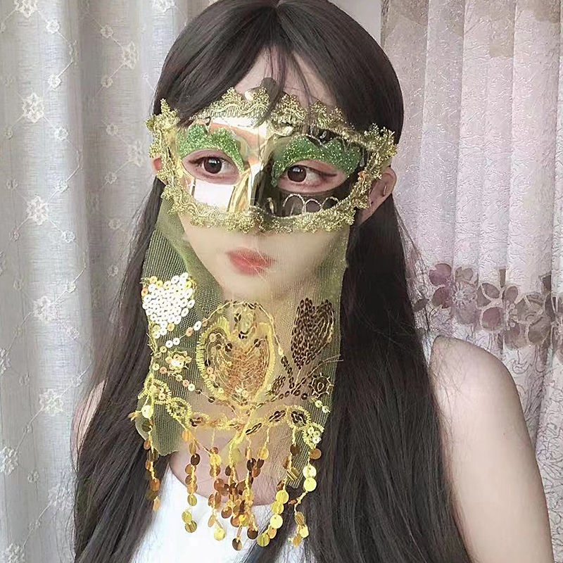 Women Full Face Antique Mask Masquerade Party Belly Dance Sexy Stage ...