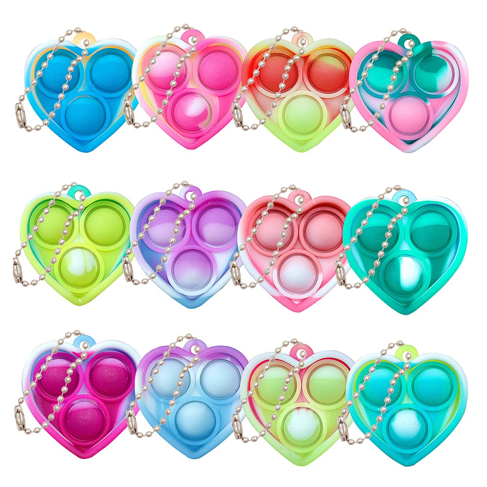 12 Pcs Pop Fidget Toys Its Party Favors for Kids,Mini Pop Keychain ...