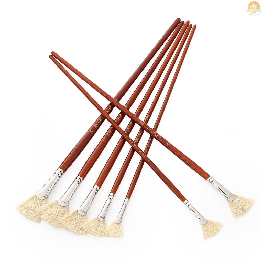 IN STock Professional Fan Brush for Painting 7pcs Oil Paint Brushes Set